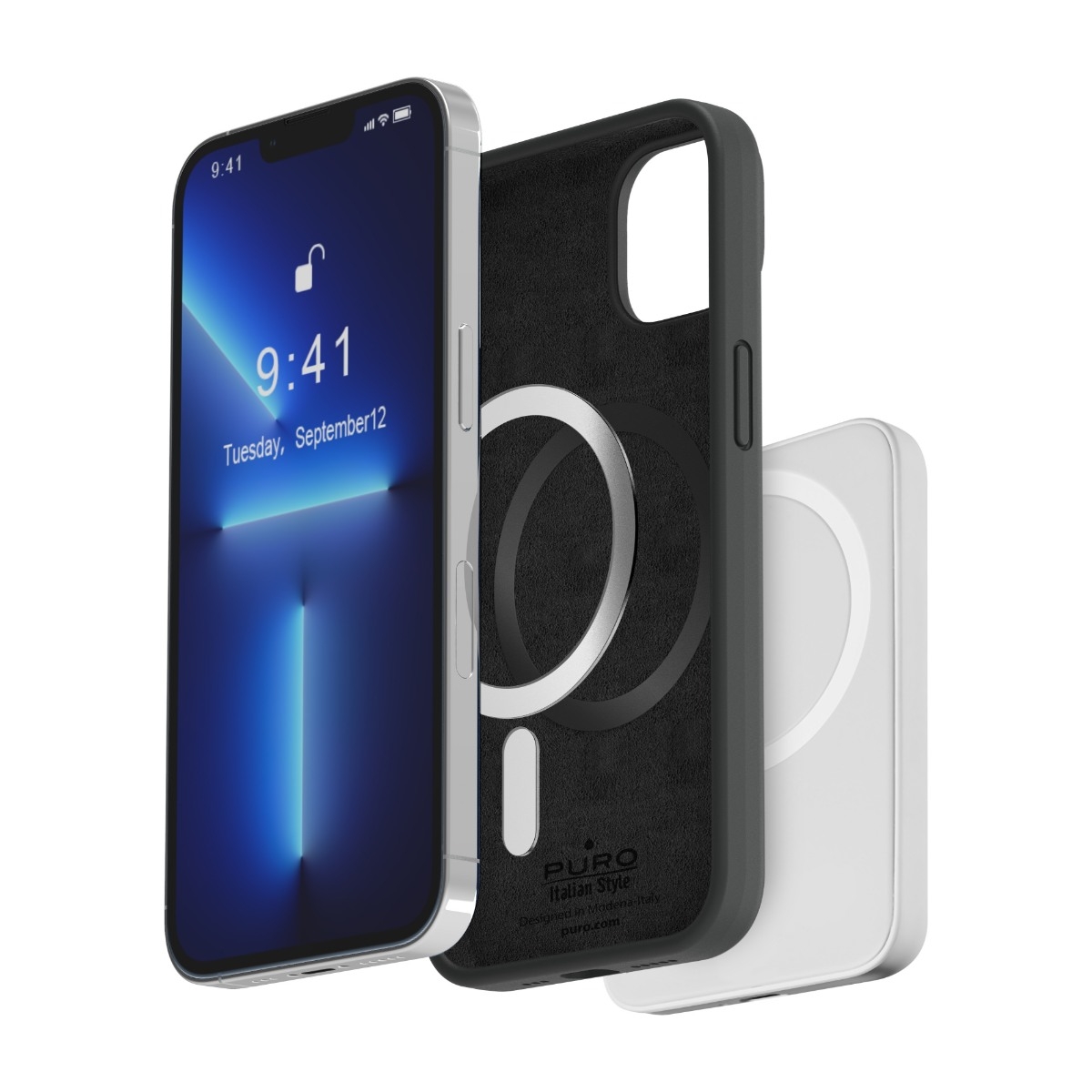 Puro iPhone 14/13 Icon Cover MagSafe, sort billede 3