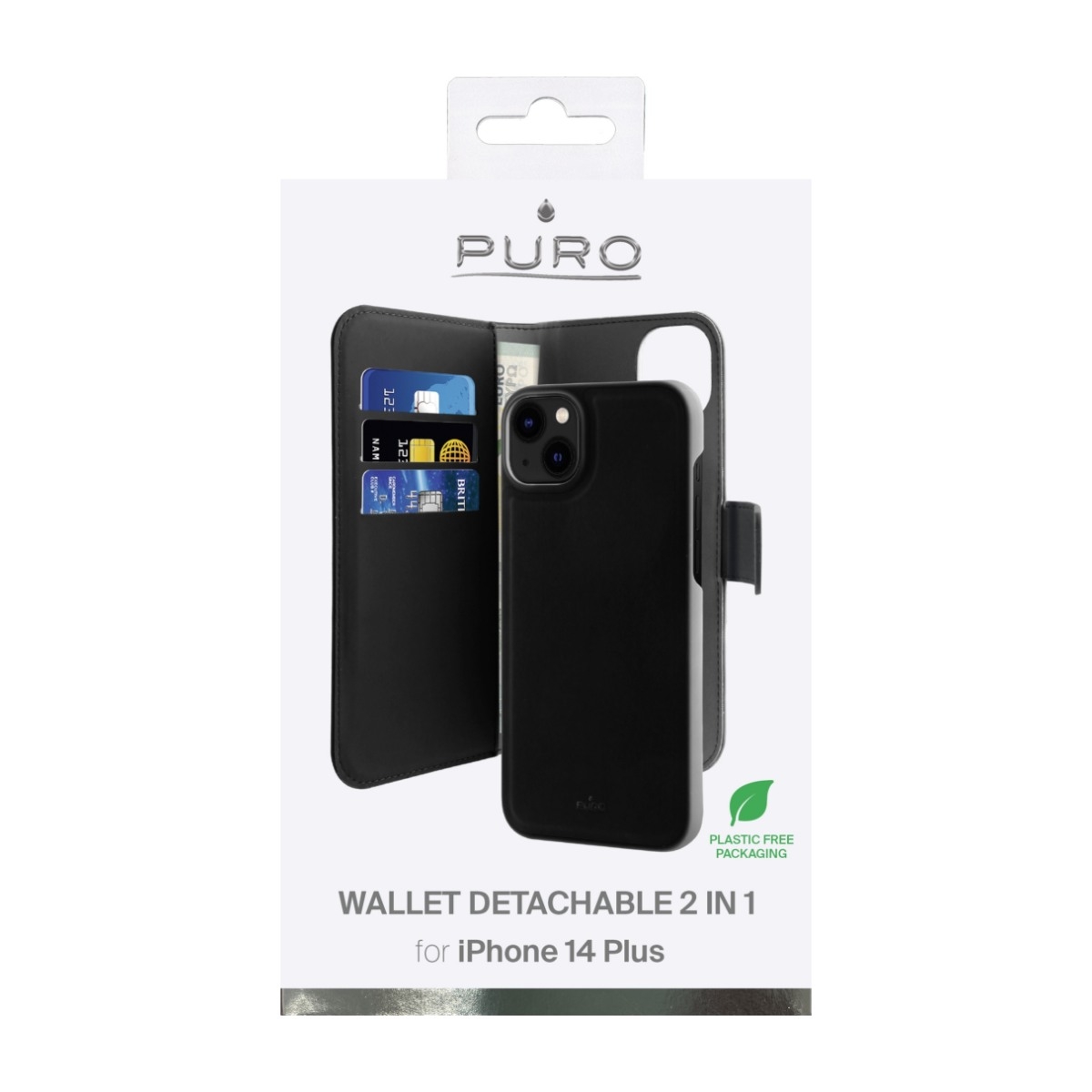 Puro iPhone 14 Plus økolæder Cover, sort billede 3