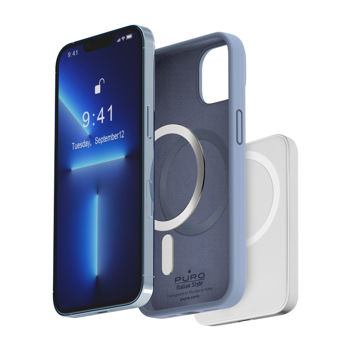 Puro iPhone 14 Plus Icon Cover MagSafe, lyseblå billede 3