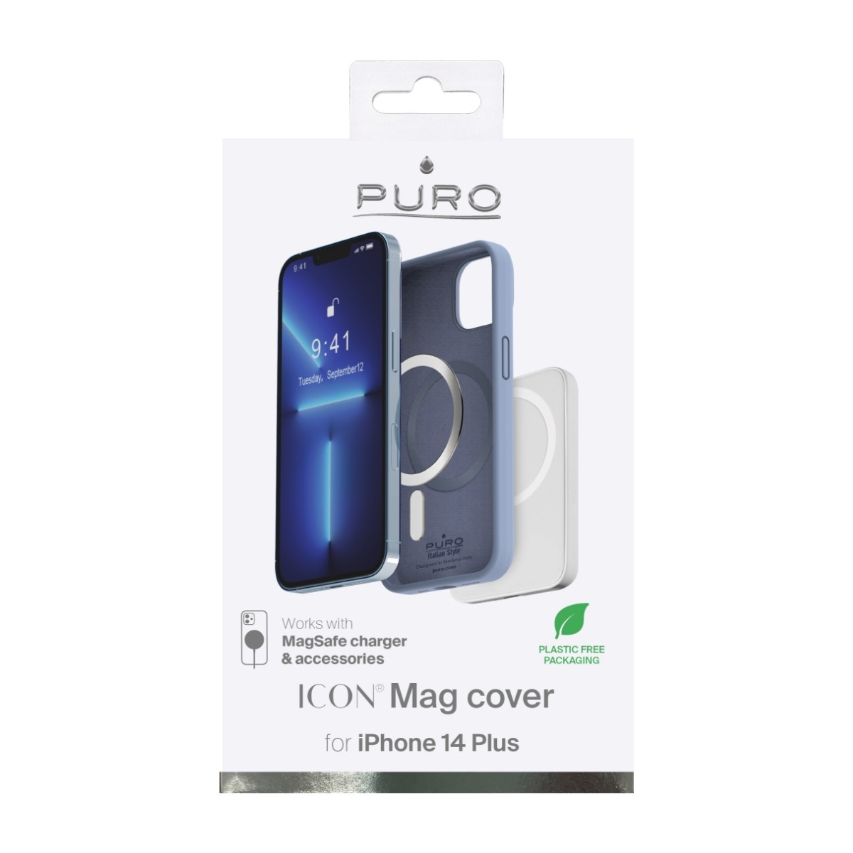 Puro iPhone 14 Plus Icon Cover MagSafe, lyseblå billede 4