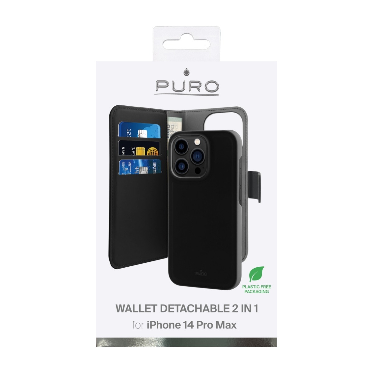 Puro iPhone 14 Pro Max økolæder Cover, sort billede 3