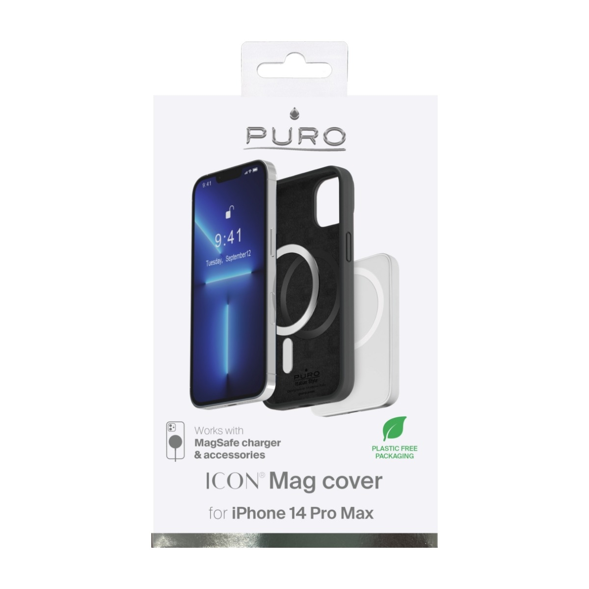 Puro iPhone 14 Pro Max Icon Cover MagSafe, sort billede 4