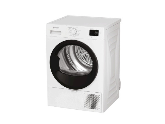 Indesit C YD 92D WB EE, Fritstående, Front-læsning, Varmepumpe, Hvid, Dreje, Sort