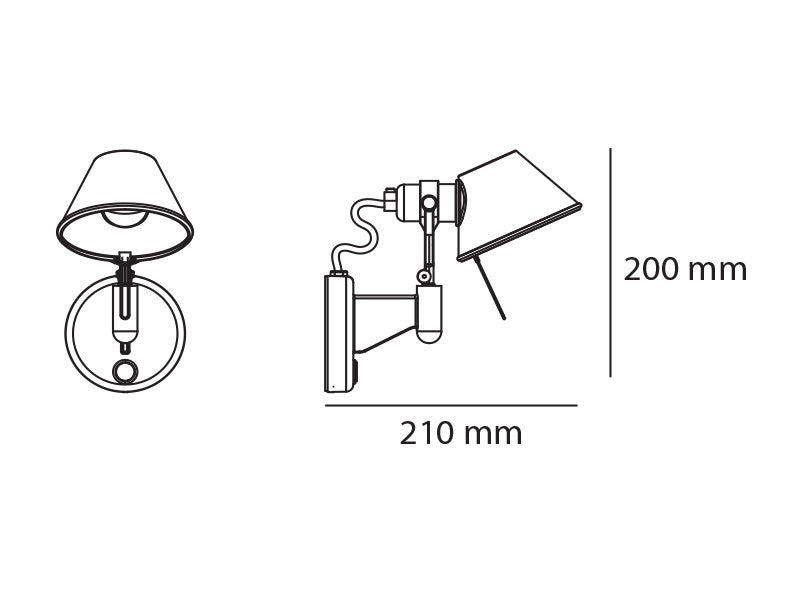 Tolomeo Micro Faretto aluminium væglampe m. kontakt billede 2