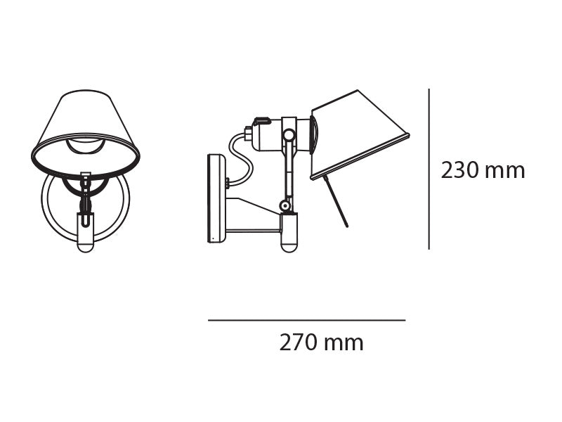 Tolomeo Faretto aluminium væglampe u. kontakt billede 2