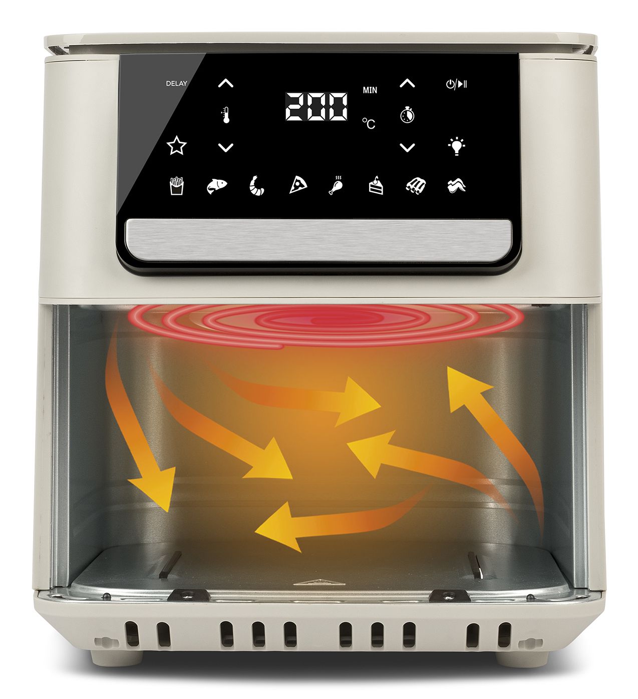 Girmi Ecofrit Crisp Enkelt 6,5 L Enkeltstående 1700 W Varmluftsteger Beige, Sort billede 4