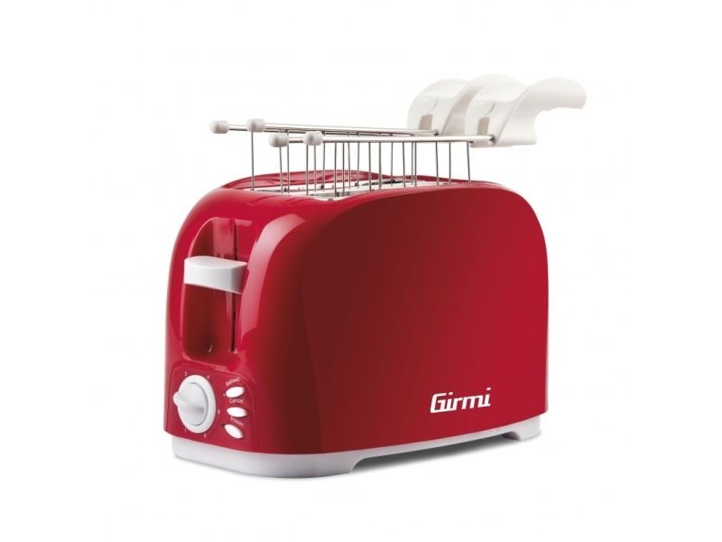 Girmi TP1102, 2 skive(r), Rød, Hvid, Plast, Knapper, Niveau, Dreje, 800 W, 230 V