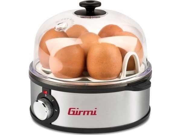 Girmi CU25, 7 æg, Rustfrit stål, Dreje, Sort, Rustfrit stål, Transparent, 360 W, 220 - 240 V