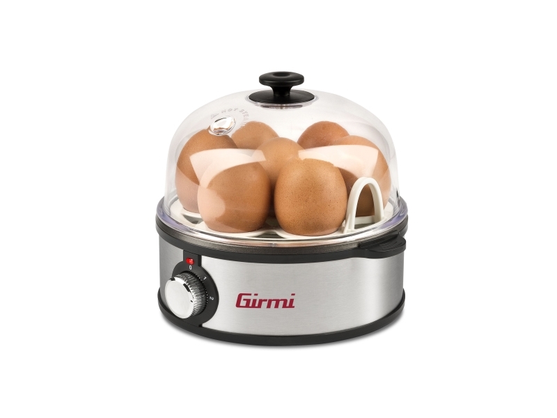 Girmi CU25, 7 æg, Rustfrit stål, Dreje, Sort, Rustfrit stål, Transparent, 360 W, 220 - 240 V