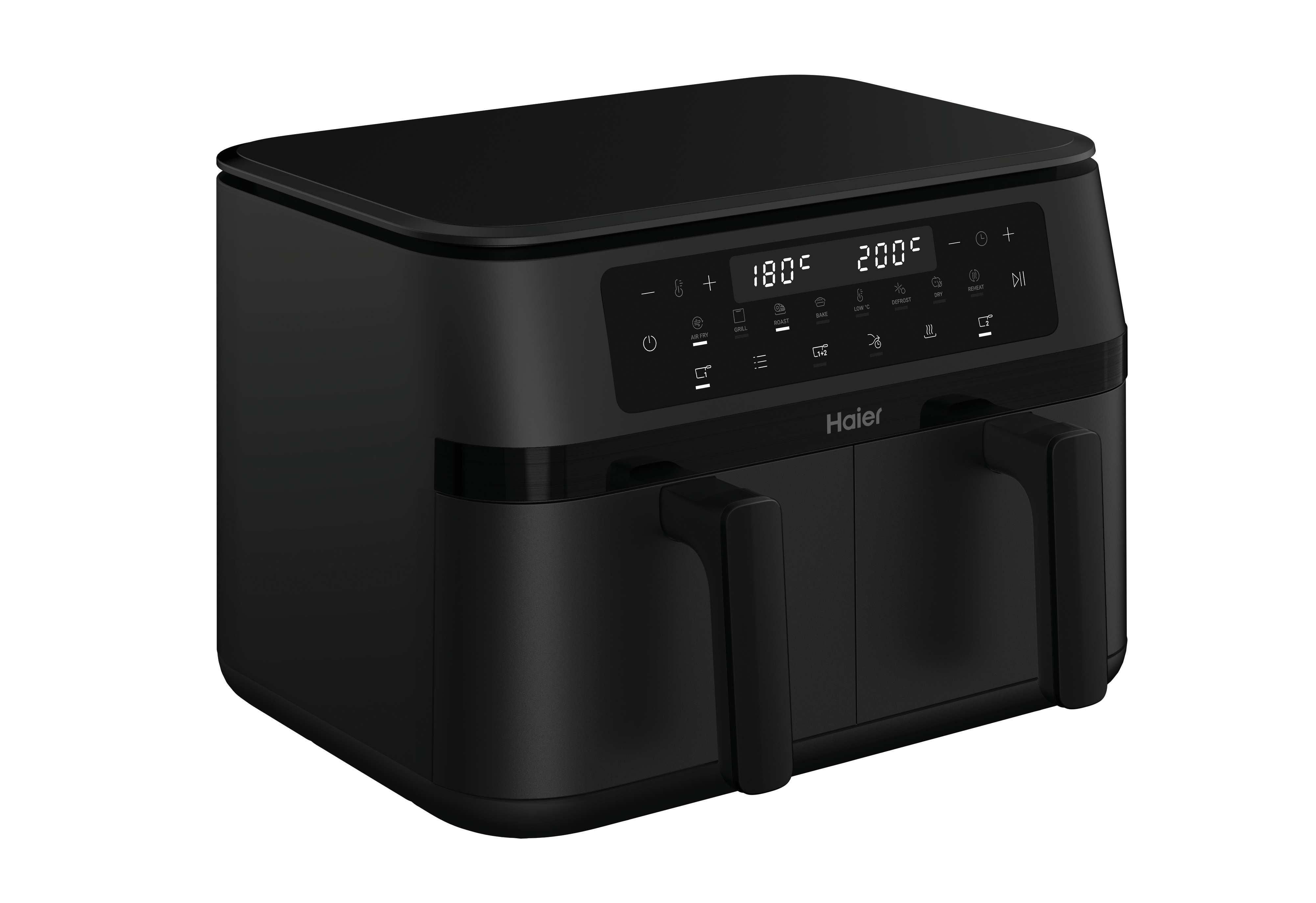 Haier I-Master Series 3 HAF3AD 011, Varmluftsteger, 11,5 L, 60 °C, 200 °C, Dobbelt, Sort billede 2