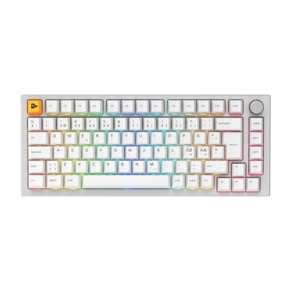 Glorious GMMK Pro 75% Pre-Built mekanisk tastatur - Glorious Fox linear, hvid billede 2
