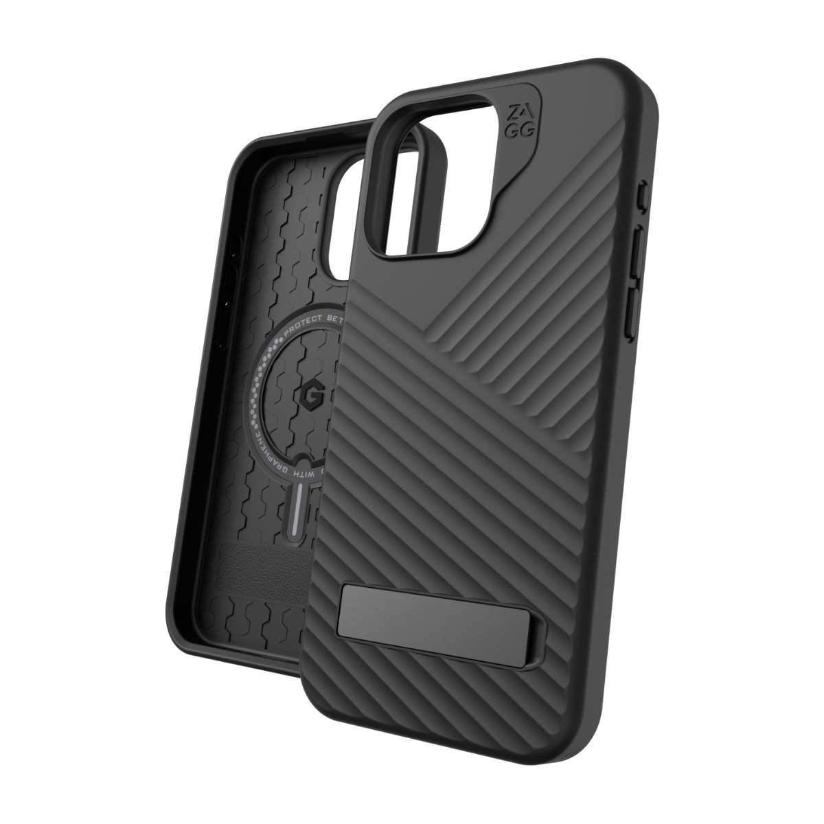 Zagg Denali Snap Cover Kickstand iPhone 15 Pro Max MagSafe, sort billede 3