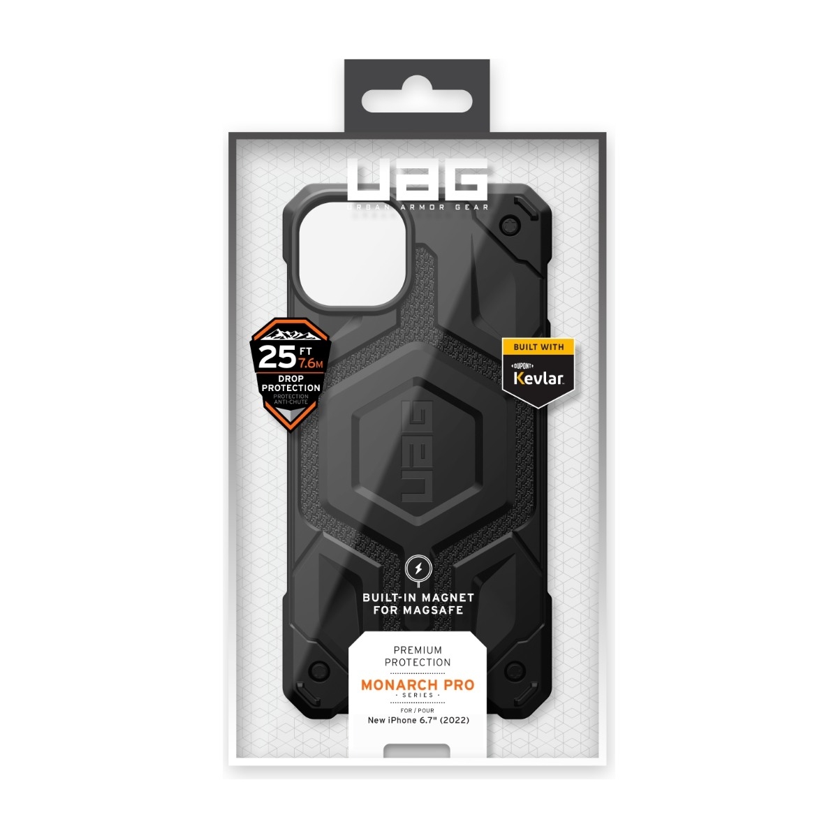 UAG iPhone 14 Plus Monarch Pro Cover MagSafe Kevlar, sort billede 4