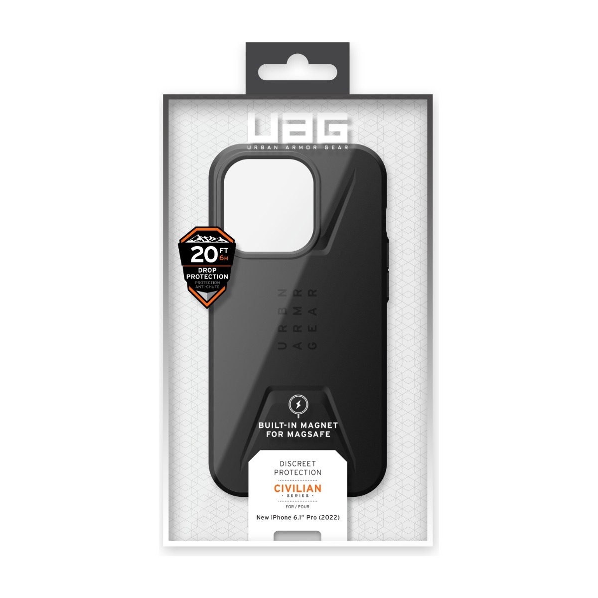 UAG iPhone 14 Pro Civilian Cover, sort billede 4