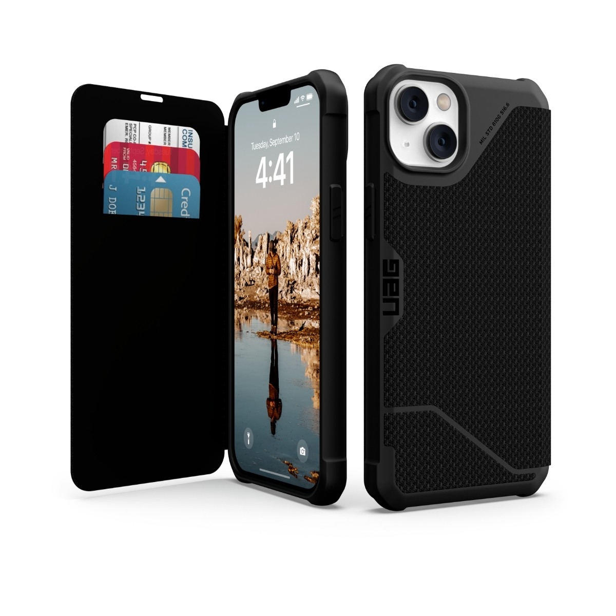 UAG iPhone 14 Plus Metropolis Wallet Cover Kevlar, sort billede 2