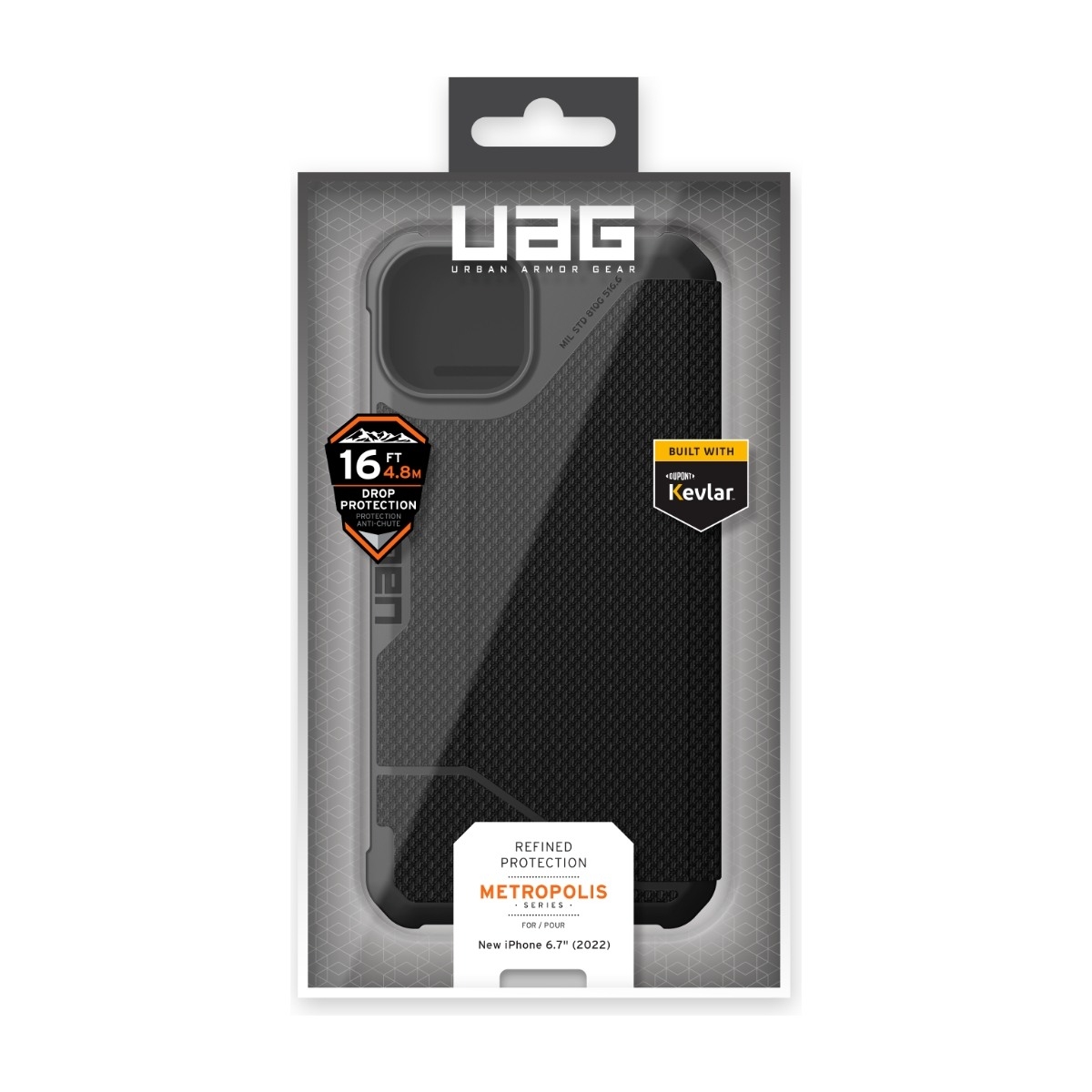 UAG iPhone 14 Plus Metropolis Wallet Cover Kevlar, sort billede 4