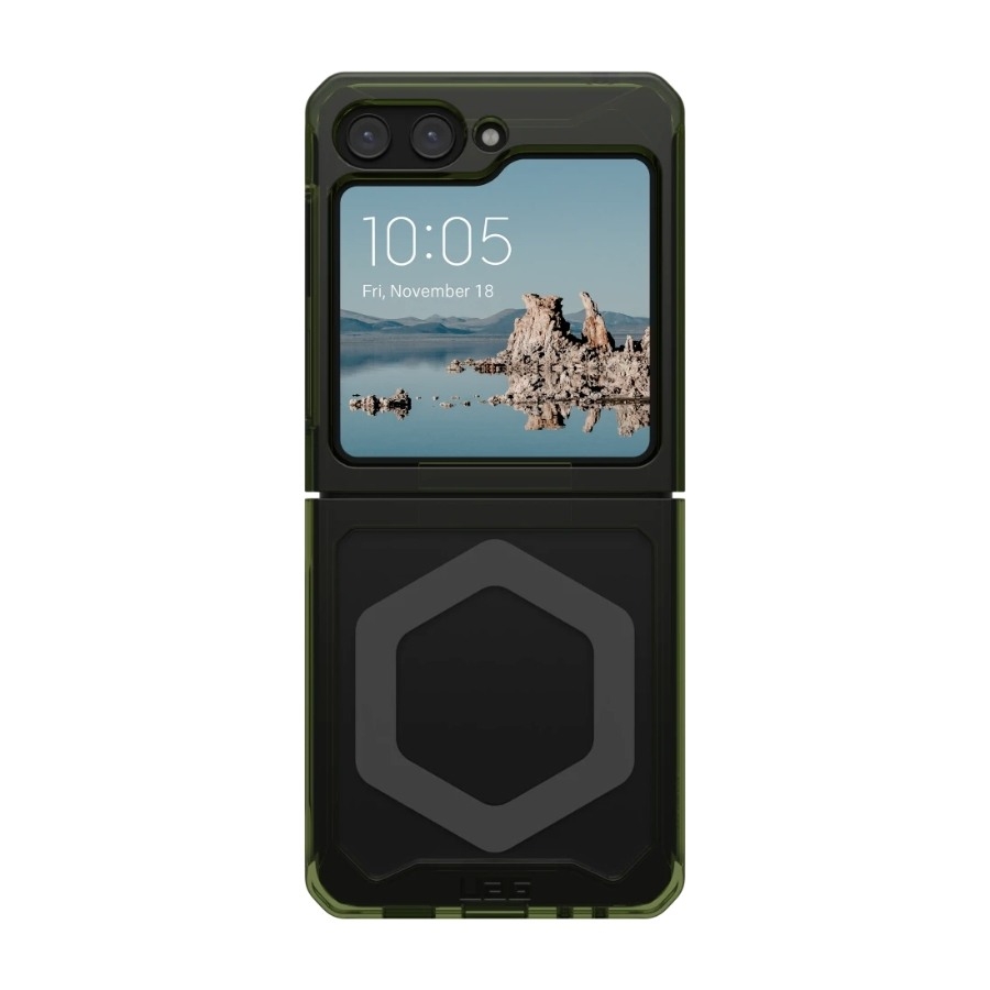UAG Samsung Galaxy Z Flip5 Plyo Pro Cover Olive/Space Grey, gennemsigtig billede 2