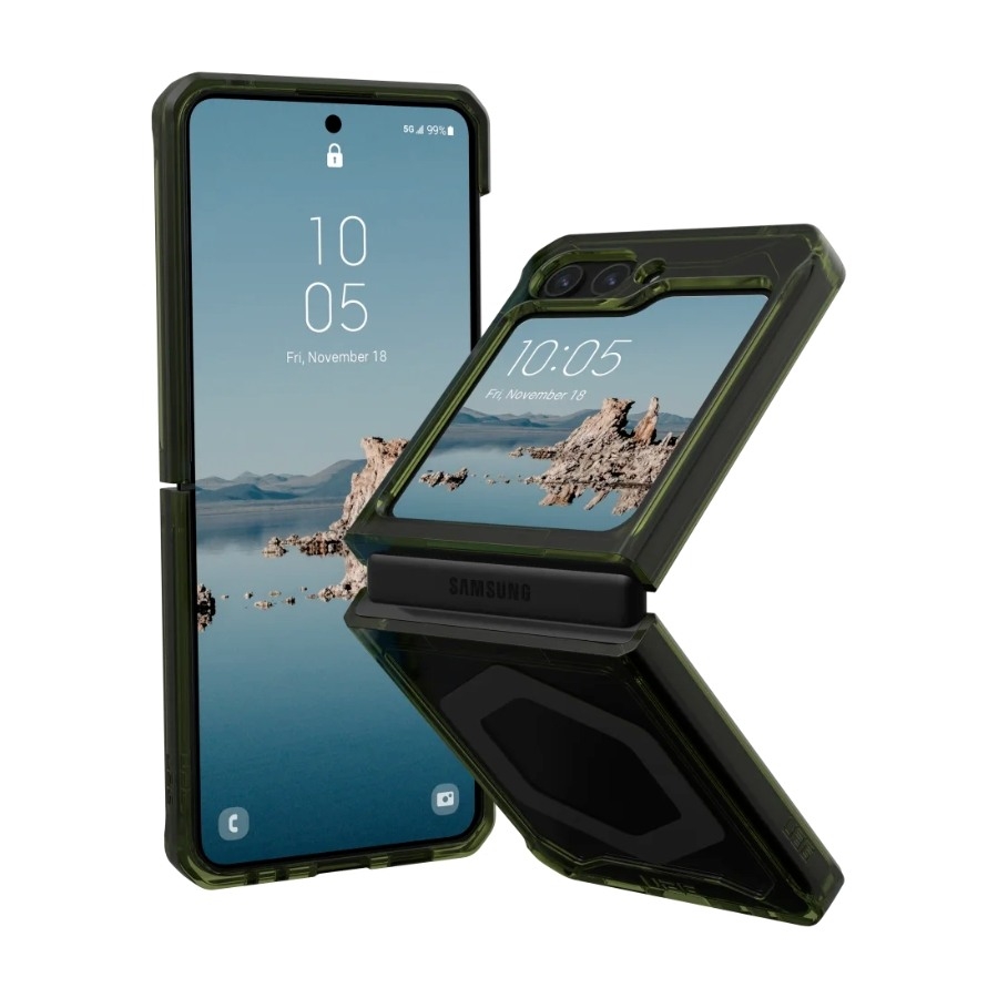 UAG Samsung Galaxy Z Flip5 Plyo Pro Cover Olive/Space Grey, gennemsigtig billede 1