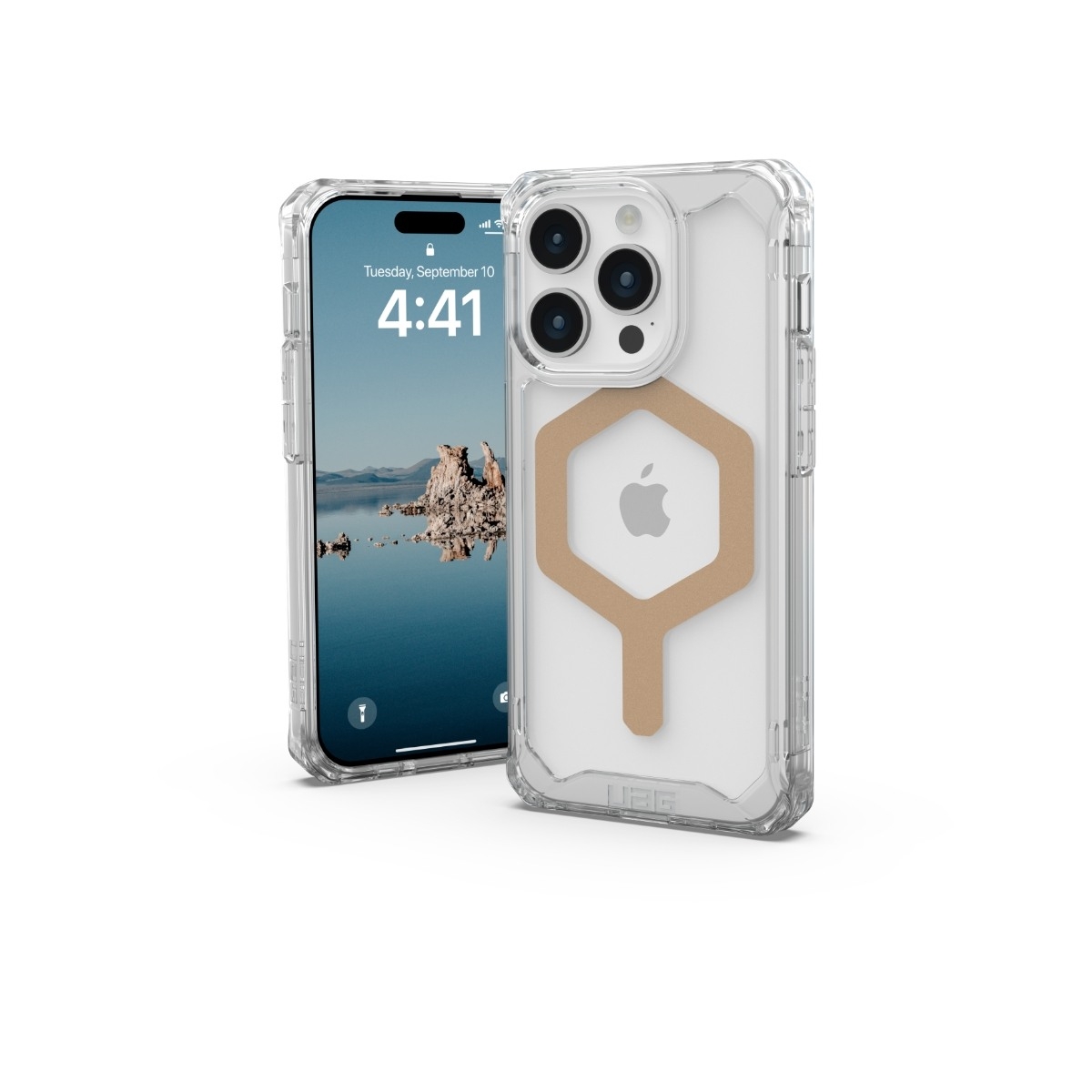 UAG iPhone 15 Pro Plyo MagSafe Cover ice/guld billede 1