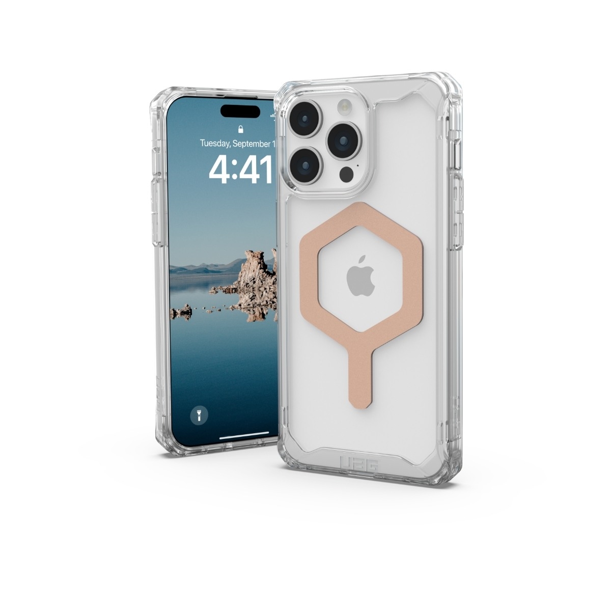 UAG iPhone 15 Pro Max Plyo MagSafe Cover Ice/Rose, guld billede 1