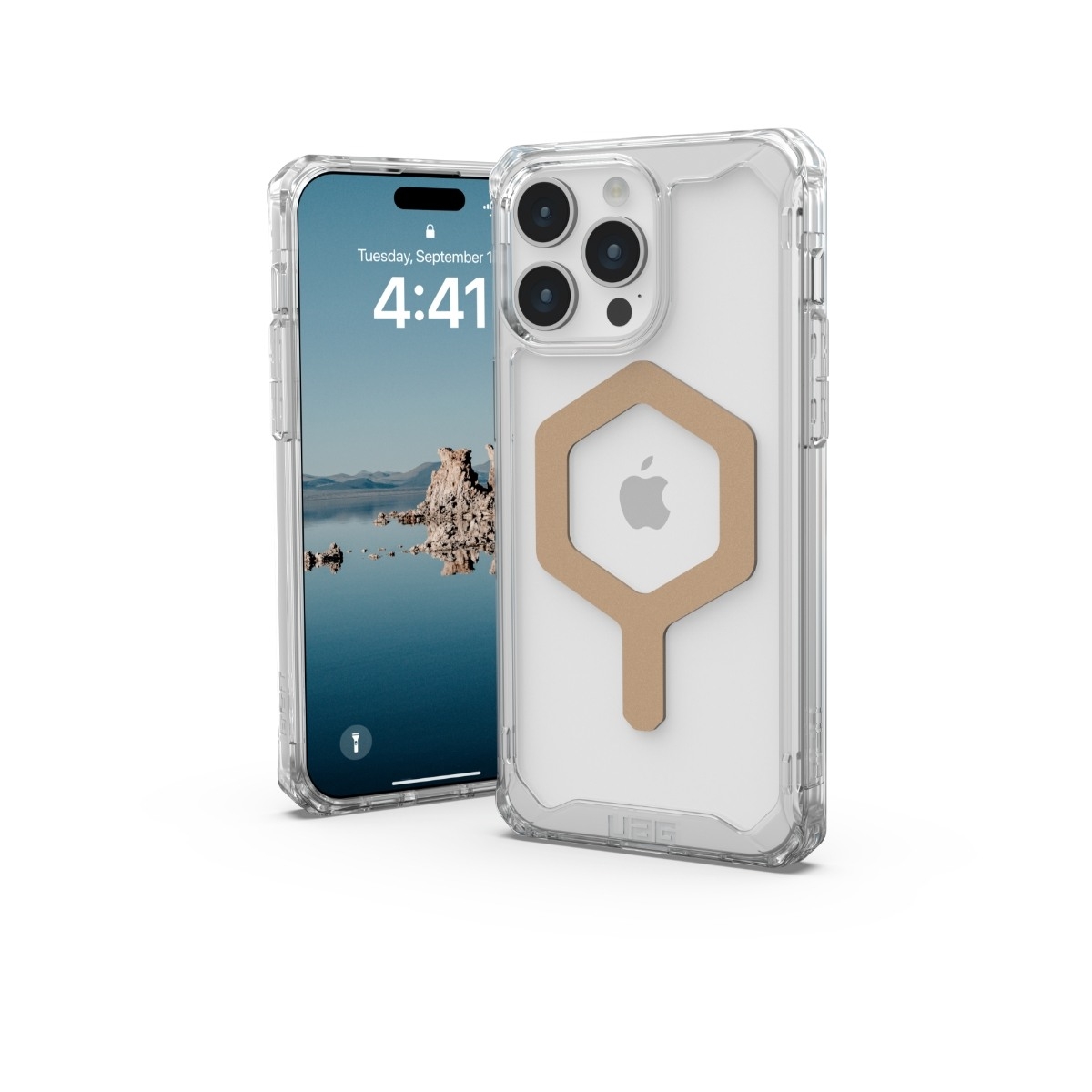 UAG iPhone 15 Pro Max Plyo MagSafe Cover ice/guld billede 1