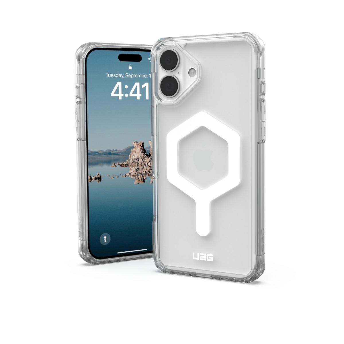UAG iPhone 16 Plus Plyo MagSafe cover, ice/hvid billede 1