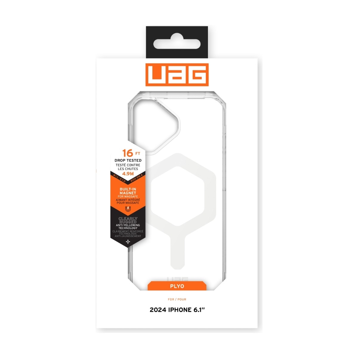 UAG iPhone 16 Plyo MagSafe cover, ice/hvid billede 4