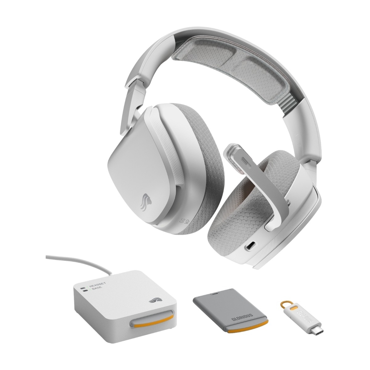 Glorious GHS Wireless InfinitePlay gaming headset, hvid billede 1