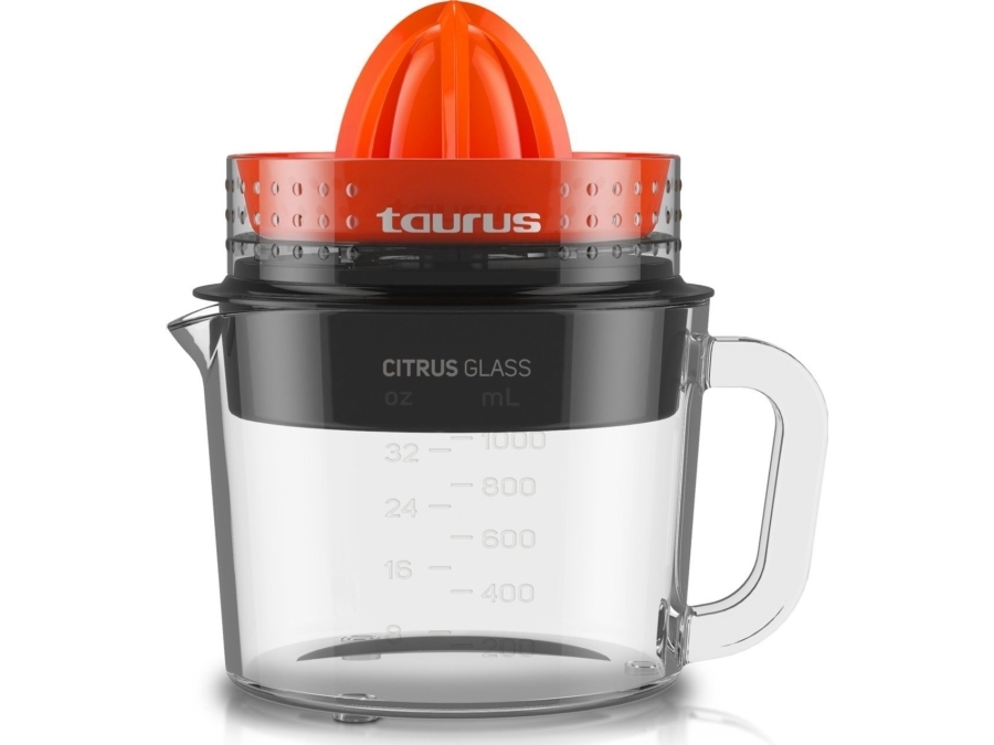 Taurus Citrus Glass, Sort, Rød, Transparent, 1 L, Glas, Plast, 30 W
