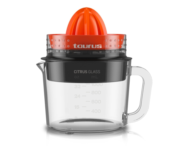 Taurus Citrus Glass, Sort, Rød, Transparent, 1 L, Glas, Plast, 30 W
