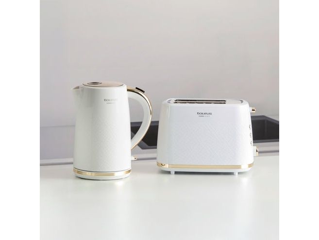 Taurus FUSION CRUNCH, 2 skive(r), Hvid, Rustfrit stål, Knapper, Dreje, 800 W