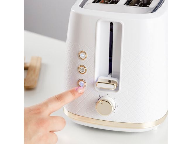 Taurus FUSION CRUNCH, 2 skive(r), Hvid, Rustfrit stål, Knapper, Dreje, 800 W