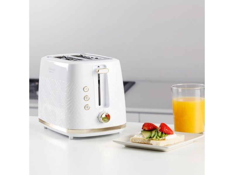 Taurus FUSION CRUNCH, 2 skive(r), Hvid, Rustfrit stål, Knapper, Dreje, 800 W