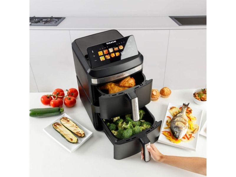 Taurus Air Fry Duo Slim, Varmluftsteger, 13 L, 60 °C, 200 °C, 14 person(er), 90 min.