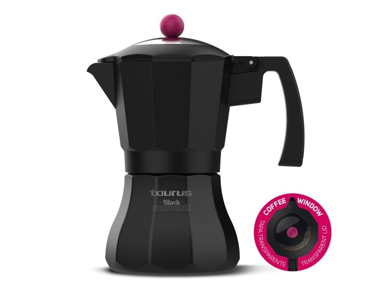 Taurus Black Moments 6, Moka gryde, Sort, Aluminium, 6 kopper, Rustfrit stål billede 1