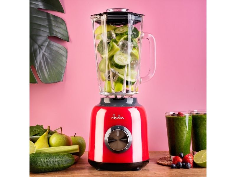 JATA BT795, Bordplade blender, Impulsfunktion, Knusning af is, 1200 W, Rød billede 4