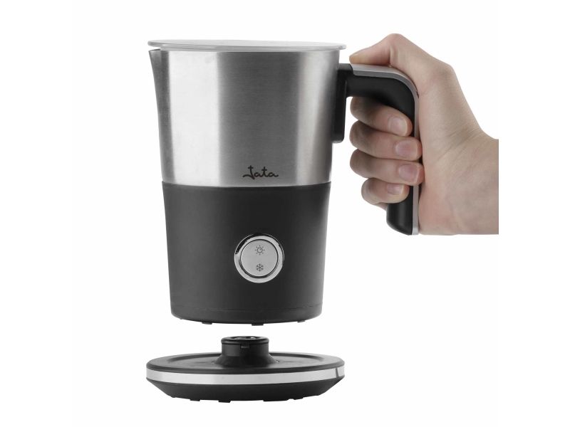 JATA JECL1900, Automatisk mælkeskummer/varmer, Sort, Rustfrit stål, 150 ml, 300 ml, Varm & kold, Knapper
