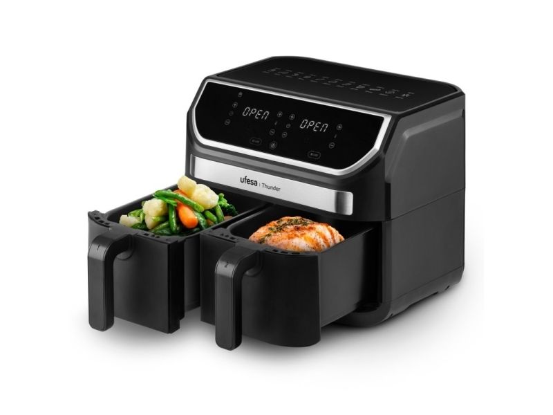 Ufesa Thunder, Varmluftsteger, 9 L, 200 °C, 60 min., Dobbelt, Sort billede 1