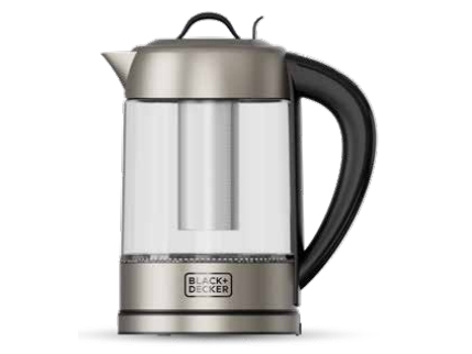 Black & Decker Elkedel Kettle Glass Tea Filter 1.7L - Sølv - 2400 W