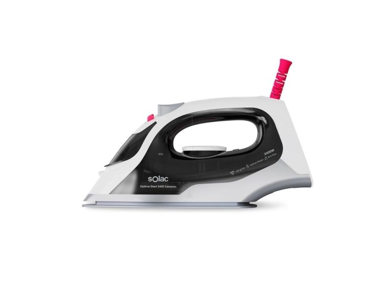 Solac PV2400, Dampstrygejern, Keramisk strygesål, 1,8 m, 120 g/min, Sort, Hvid, 30 g/min billede 1