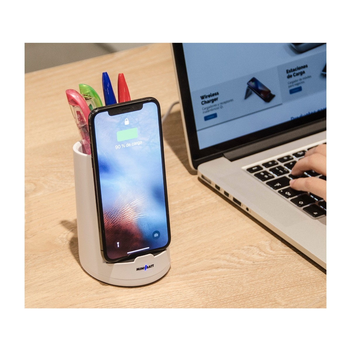 MiniBatt Powercup Qi trådløs oplader billede 2