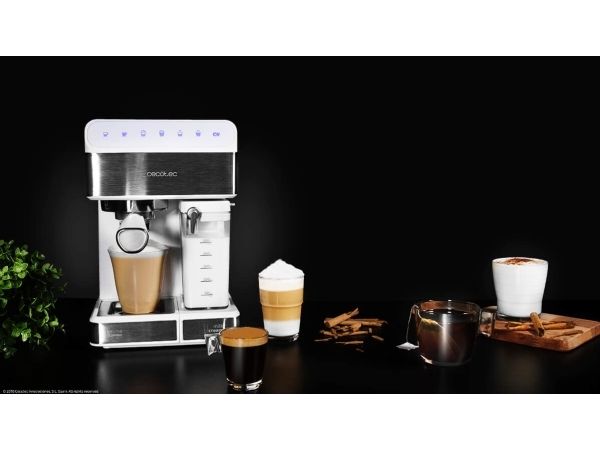 Cecotec Power Instant-ccino 20 Touch, Espressomaskine, 1,4 L, Malet kaffe, 1350 W, Rustfrit stål, Hvid