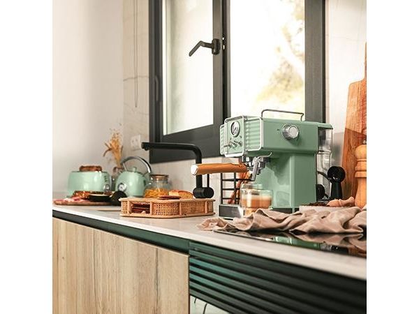 Cecotec 01576, Espressomaskine, 1,5 L, Malet kaffe, 1350 W, Lysegrøn billede 2