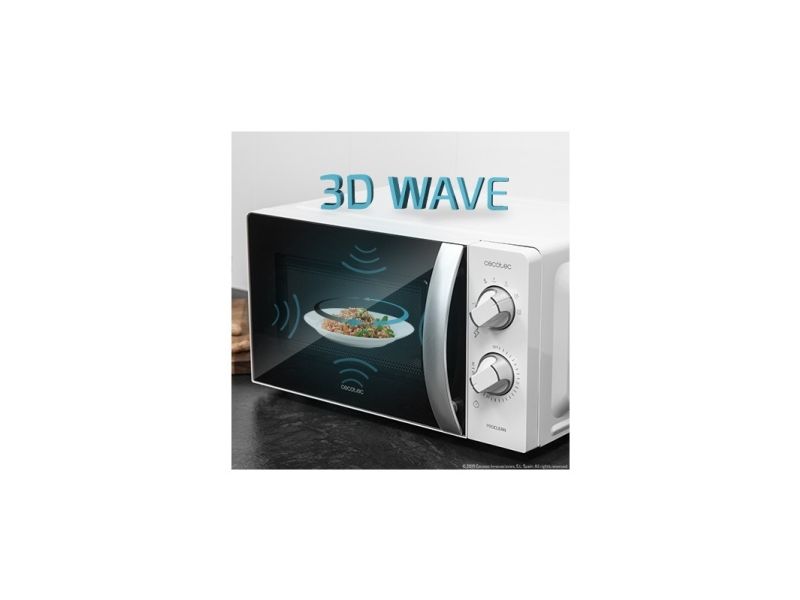 Cecotec ProClean 2010, Bordplade, Solo mikroovn, 20 L, 700 W, Dreje, Hvid billede 4