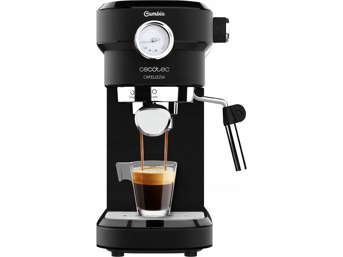 Cecotec Cafelizzia 790 Pro, Elekstrisk stempelkande, 1,2 L, Malet kaffe, 1350 W, Sort, Rustfrit stål