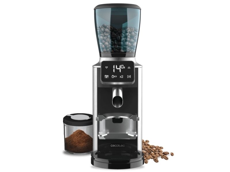 Cecotec 01805, Burr kværn, 300 g, Rustfrit stål, LED, Sort, Rustfrit stål billede 2