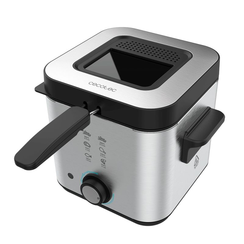 Cecotec CleanFry Infinity 1500, Frituregryde, 1,5 L, 190 °C, Enkelt, Rustfrit stål, Knapper billede 1