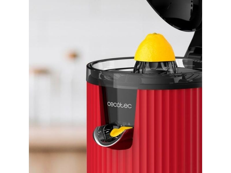 Cecotec Xqueeze RetroJuice 600, Slow juicer, Sort, Rød, Rustfrit stål, 1 stk, Rustfrit stål, 600 W, 220 - 240 V billede 1