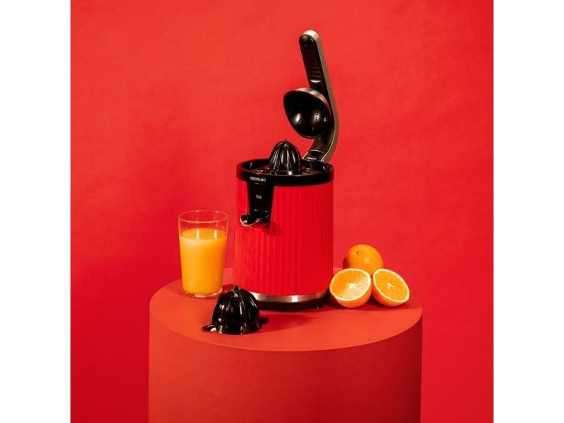 Cecotec Xqueeze RetroJuice 600, Slow juicer, Sort, Rød, Rustfrit stål, 1 stk, Rustfrit stål, 600 W, 220 - 240 V billede 4