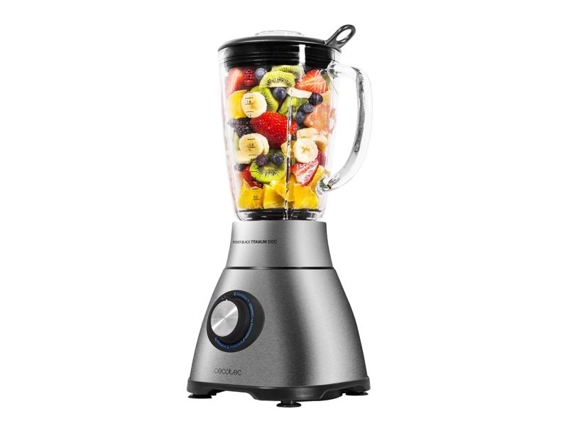 Cecotec Power Black Titanium 1800, Bordplade blender, Knusning af is, 1800 W, Sort, Rustfrit stål